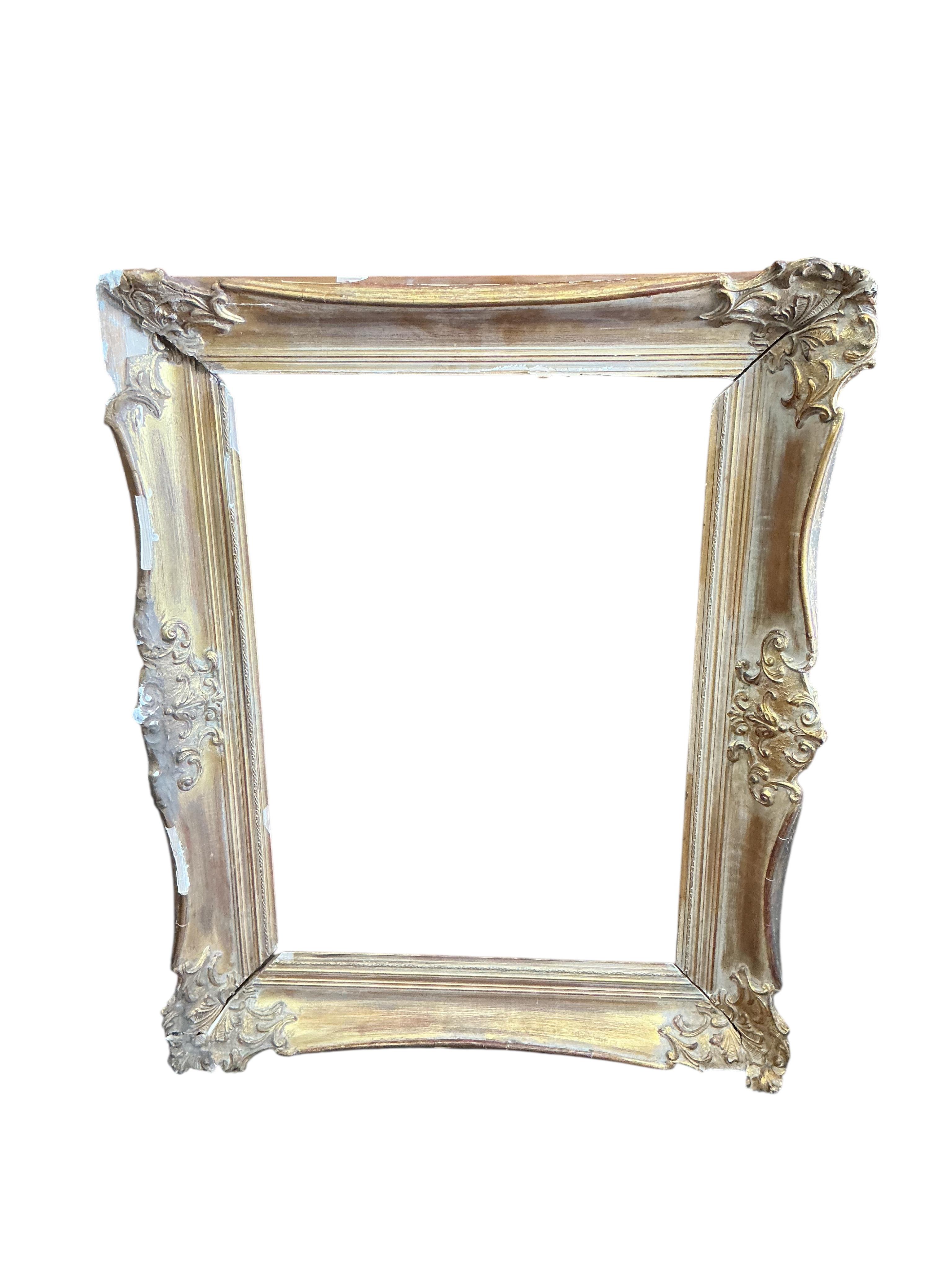 Six assorted Victorian and later giltwood and composition picture frames, largest width 76cm, height 96cm